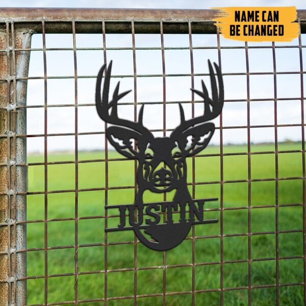Gearhumans Gearhuman 3D Deer Hunting Custom Name Metal Sign GW160318 Metal Sign