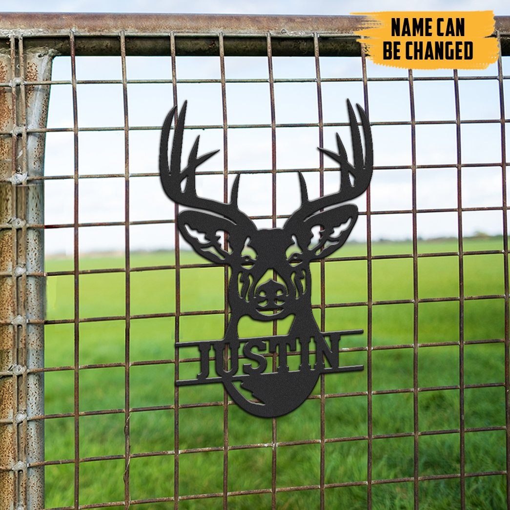 Gearhumans Gearhuman 3D Deer Hunting Custom Name Metal Sign GW160318 Metal Sign