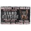 Gearhumans Gearhuman 3D Doberman Pinscher Before You Break Into My House Custom Doormat GW010416 Doormat Doormat S(15,8''x23,6'')