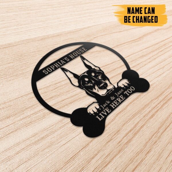 Gearhumans Gearhuman 3D Doberman Pinscher Dogs House Custom Name Metal Sign GW160316 Metal Sign
