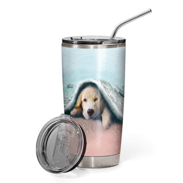Gearhumans Gearhuman 3D Dog Custom Design Vacuum Insulated Glitter Tumbler GH20053 Glitter Tumbler 20oz/Glitter
