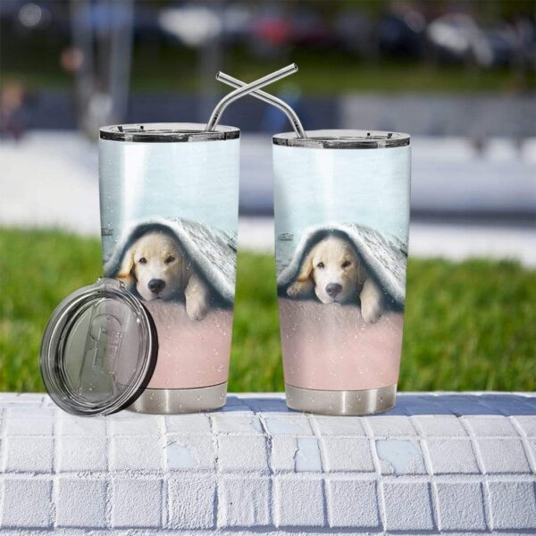 Gearhumans Gearhuman 3D Dog Custom Design Vacuum Insulated Glitter Tumbler GH20053 Glitter Tumbler