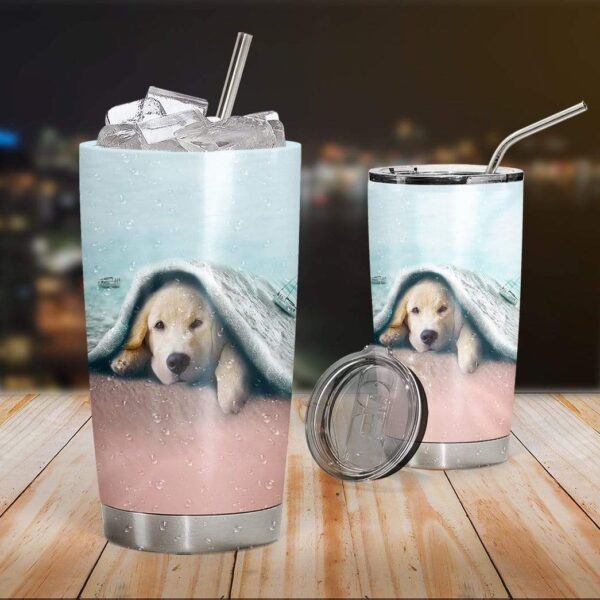 Gearhumans Gearhuman 3D Dog Custom Design Vacuum Insulated Glitter Tumbler GH20053 Glitter Tumbler