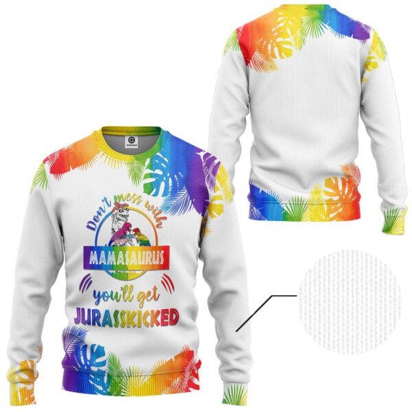 Gearhumans Gearhuman 3D Dont Mess With Mamasaurus Custom Tshirt Hoodie Apparel GW230313 3D Apparel Long Sleeve S