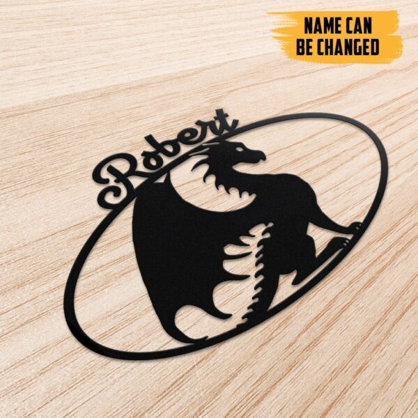 Gearhumans Gearhuman 3D Dragon Custom Name Metal Sign GB19032 Metal Sign
