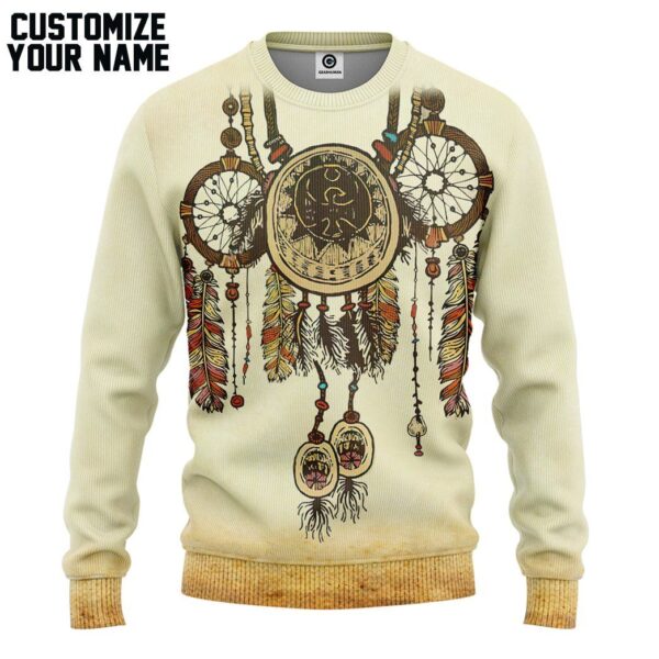 Gearhumans Gearhuman 3D Dreamcatcher Native American Custom Name Tshirt Hoodie Apparel GB11038 3D Apparel Long Sleeve S