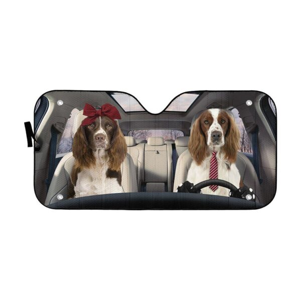 Gearhumans Gearhuman 3D English Springer Spaniel Dog Auto Car Sunshade GV10037 Auto Sunshade 57''x27.5''