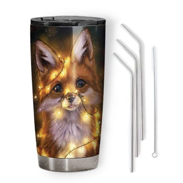 Gearhumans Gearhuman 3D Fairy Lights Design Vacuum Insulated Glitter Tumbler GL03073 Tumbler