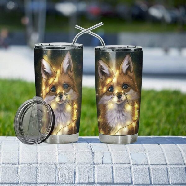 Gearhumans Gearhuman 3D Fairy Lights Design Vacuum Insulated Glitter Tumbler GL03073 Tumbler