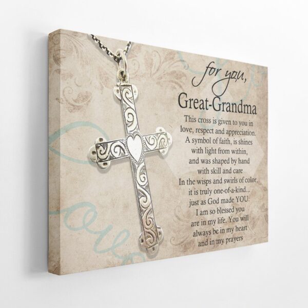 Gearhumans Gearhuman 3D For My Great Grandma Cross Mothers Day Gift Custom Canvas GW220320 Canvas