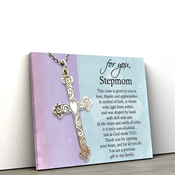 Gearhumans Gearhuman 3D For My Stepmom Cross Mothers Day Gift Custom Canvas GW220319 Canvas