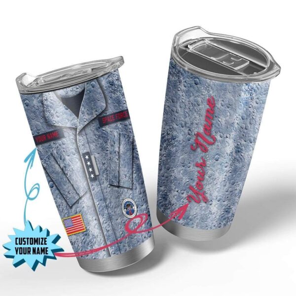 Gearhumans Gearhuman 3D Space X Space Force Custom Name Design Vacuum Insulated Tumbler GV29052 Tumbler