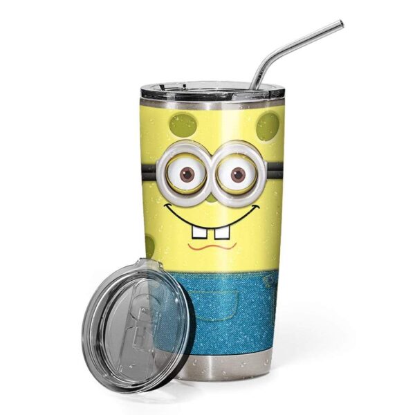 Gearhumans Gearhuman 3D Spongebob Make By Gru Glitter Custom Design Vacuum Insulated Tumbler GL21053 Tumbler 20oz