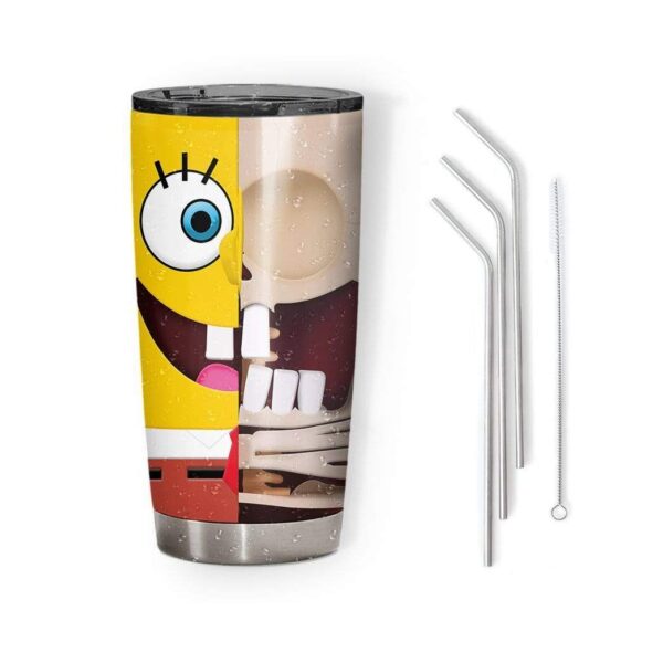 Gearhumans Gearhuman 3D Spongebob Squarepants Glitter Custom Design Vacuum Insulated Tumbler GM19051 Tumbler