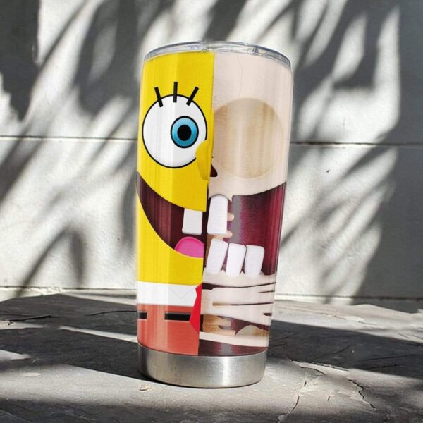 Gearhumans Gearhuman 3D Spongebob Squarepants Glitter Custom Design Vacuum Insulated Tumbler GM19051 Tumbler