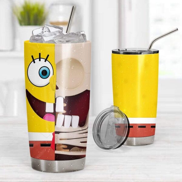 Gearhumans Gearhuman 3D Spongebob Squarepants Glitter Custom Design Vacuum Insulated Tumbler GM19051 Tumbler