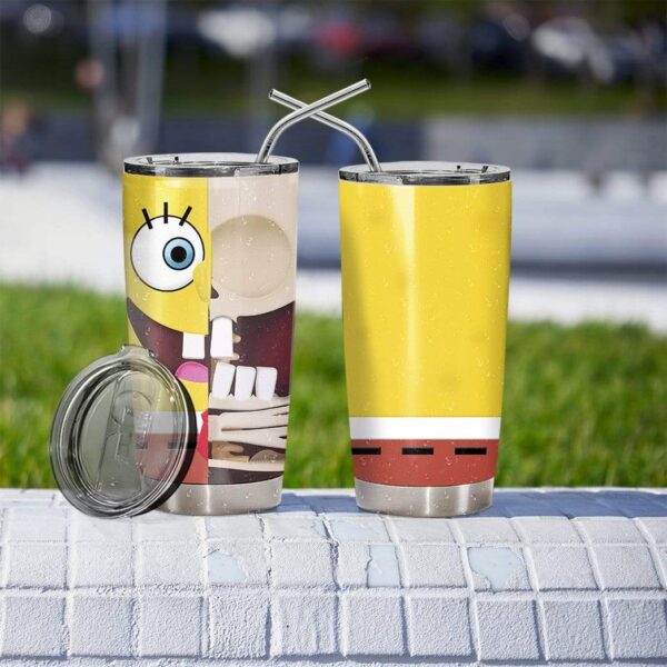 Gearhumans Gearhuman 3D Spongebob Squarepants Glitter Custom Design Vacuum Insulated Tumbler GM19051 Tumbler