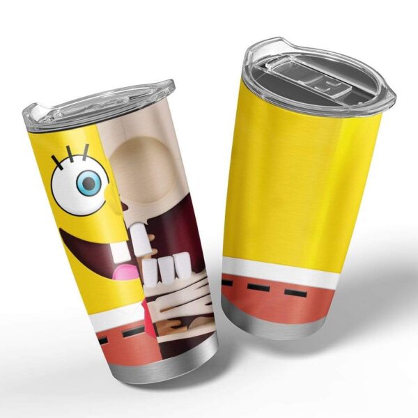 Gearhumans Gearhuman 3D Spongebob Squarepants Glitter Custom Design Vacuum Insulated Tumbler GM19051 Tumbler