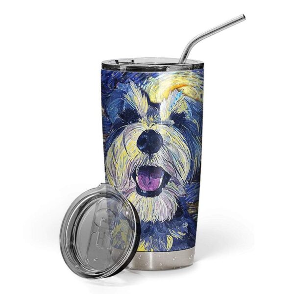 Gearhumans Gearhuman 3D Starry Night Dog Glitter Custom Design Vacuum Insulated Tumbler GL12054 Tumbler 20oz
