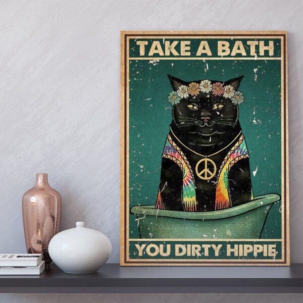 Gearhumans Gearhuman 3D Take A Bath Black Cat Canvas GB160315 Canvas