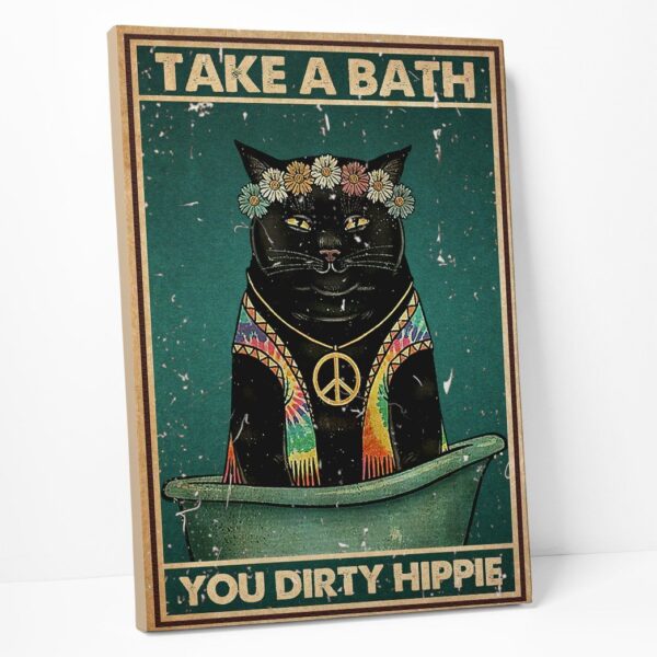 Gearhumans Gearhuman 3D Take A Bath Black Cat Canvas GB160315 Canvas