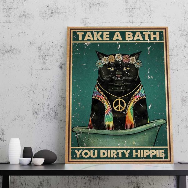 Gearhumans Gearhuman 3D Take A Bath Black Cat Canvas GB160315 Canvas