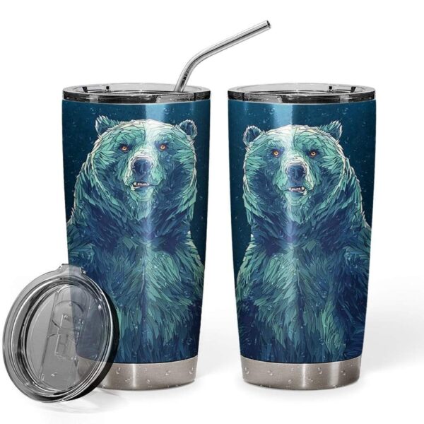Gearhumans Gearhuman 3D Teddy Bear Design Vacuum Insulated Glitter Tumbler GL04071 Tumbler
