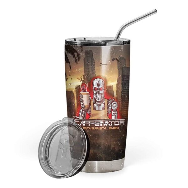Gearhumans Gearhuman 3D The Caffenator Terminator Parody Custom Name Design Tumbler GS18063 Tumbler 20oz