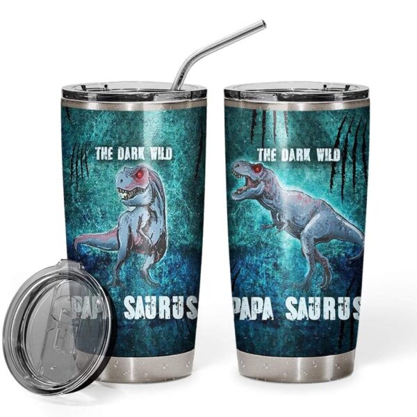 Gearhumans Gearhuman 3D The Dark Wild Papa Saurus Custom Design Vacuum Insulated Tumbler GV12055 Tumbler