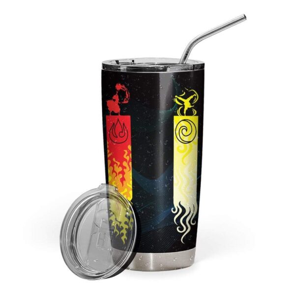Gearhumans Gearhuman 3D The Last Airbender Four Elements Custom Design Vacuum Insulated Tumbler GW26054 Tumbler 20oz