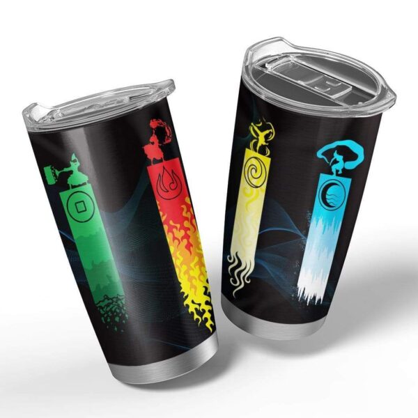 Gearhumans Gearhuman 3D The Last Airbender Four Elements Custom Design Vacuum Insulated Tumbler GW26054 Tumbler