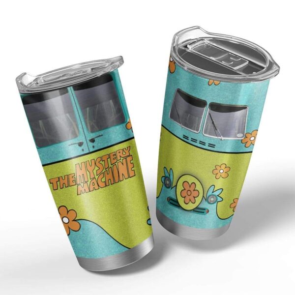 Gearhumans Gearhuman 3D The Mystery Machine Custom Design Vacuum Insulated Glitter Tumbler GV14088 Glitter Tumbler
