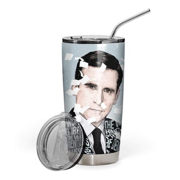 Gearhumans Gearhuman 3D The Office Michael Scott Custom Name Design Vacuum Insulated Tumbler GW12084 Tumbler 20oz