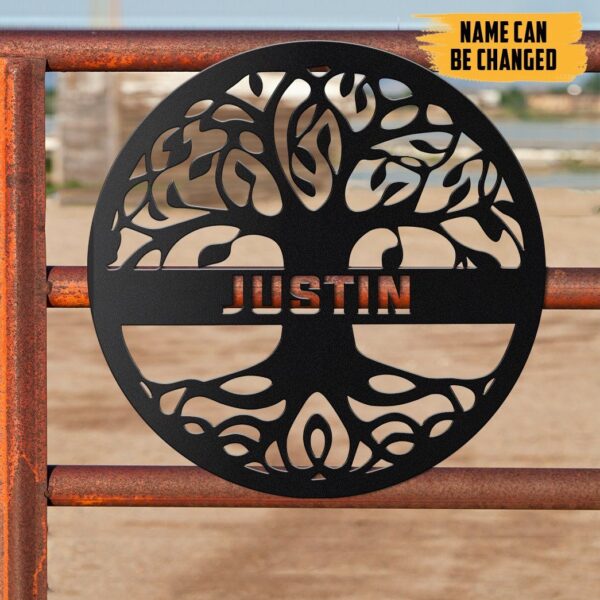 Gearhumans Gearhuman 3D The Tree Of Life Custom Name Metal Carving Sign GW15031 Metal Sign
