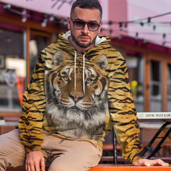 Gearhumans Gearhuman 3D Tiger Front And Back Tshirt Hoodie Apparel GV17039 3D Apparel