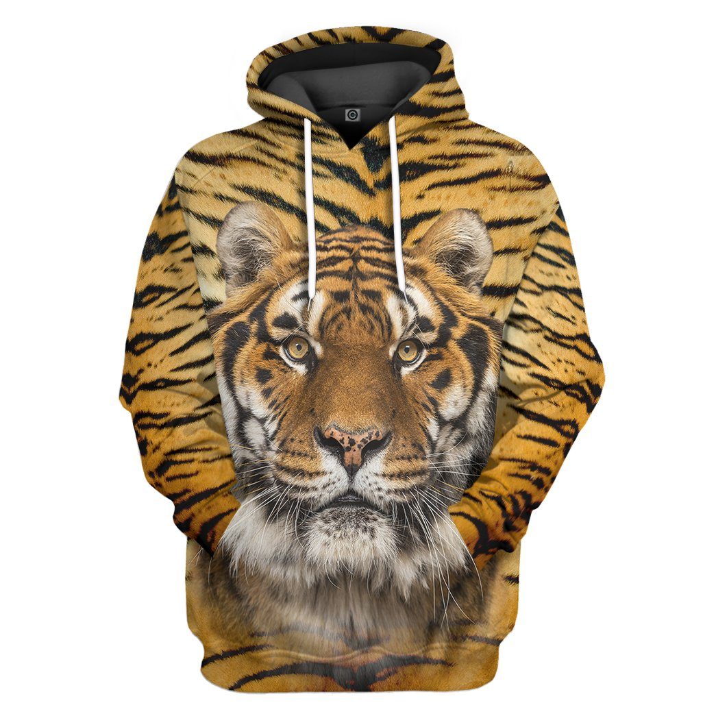 Gearhumans Gearhuman 3D Tiger Front And Back Tshirt Hoodie Apparel GV17039 3D Apparel Hoodie S