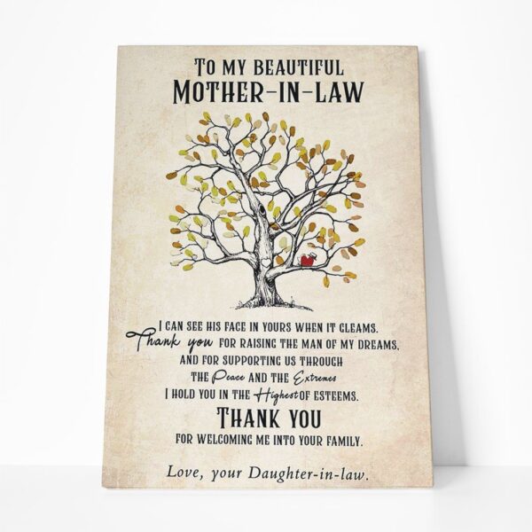 Gearhumans Gearhuman 3D To My Beautiful Mother In Law Canvas GJ020422 Canvas 1 Piece Non Frame M
