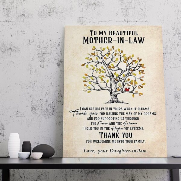 Gearhumans Gearhuman 3D To My Beautiful Mother In Law Canvas GJ020422 Canvas