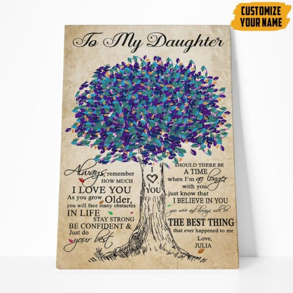 Gearhumans Gearhuman 3D To My Daughter Mothers Day Gift Custom Name Canvas GW23035 Canvas 1 Piece Non Frame M