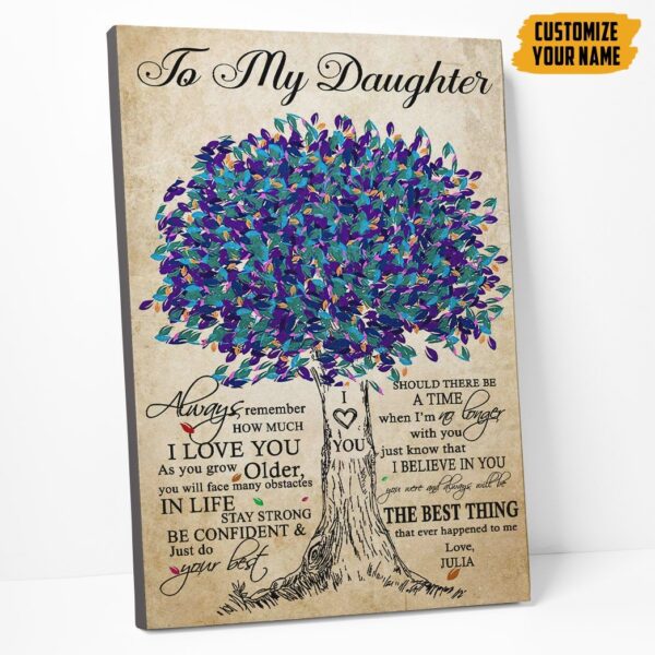 Gearhumans Gearhuman 3D To My Daughter Mothers Day Gift Custom Name Canvas GW23035 Canvas