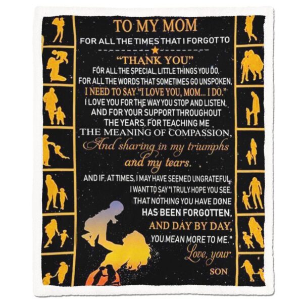 Gearhumans Gearhuman 3D To My Mom From Son Fleece Blanket GH290334 Blanket Blanket M(51''x59'')