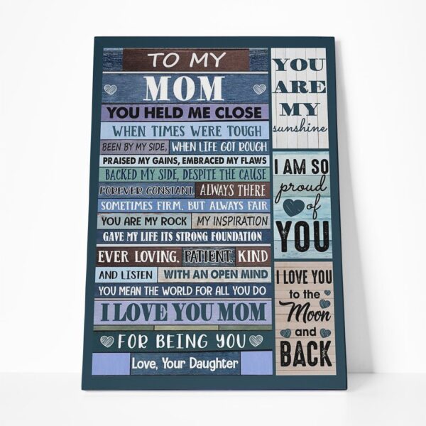 Gearhumans Gearhuman 3D To My Mom I Love You To The Moon And Back Canvas GJ010417 Canvas 1 Piece Non Frame M