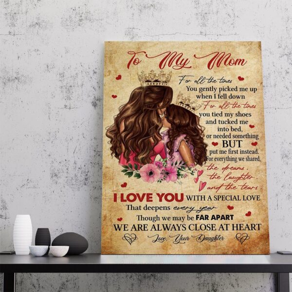 Gearhumans Gearhuman 3D To My Mom I Love You with A Special Love Canvas GJ010418 Canvas