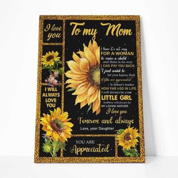 Gearhumans Gearhuman 3D To My Mom Sunflower Canvas GJ010413 Canvas 1 Piece Non Frame M
