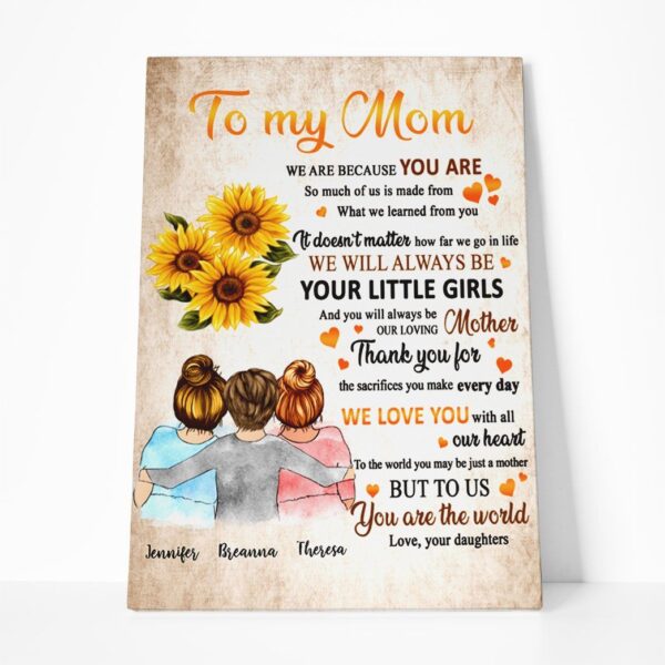 Gearhumans Gearhuman 3D To My Mom We Are Because You Are Canvas GH290329 Canvas 1 Piece Non Frame M