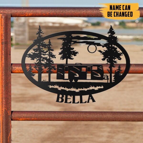 Gearhumans Gearhuman 3D Trailer Camper Custom Name Metal Sign GW190322 Metal Sign