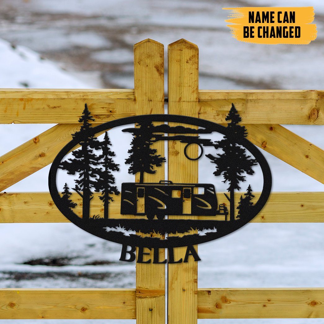 Gearhumans Gearhuman 3D Trailer Camper Custom Name Metal Sign GW190322 Metal Sign