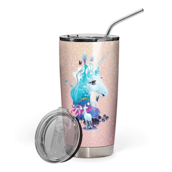 Gearhumans Gearhuman 3D Unicorn Custom Name Design Vacuum Insulated Glitter Tumbler GW02071 Glitter Tumbler 20oz/Glitter