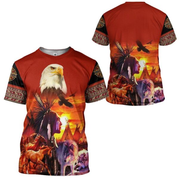 Gearhumans Gearhuman 3D Unique Native America Tshirt Hoodie Apparel GB180330 3D Apparel