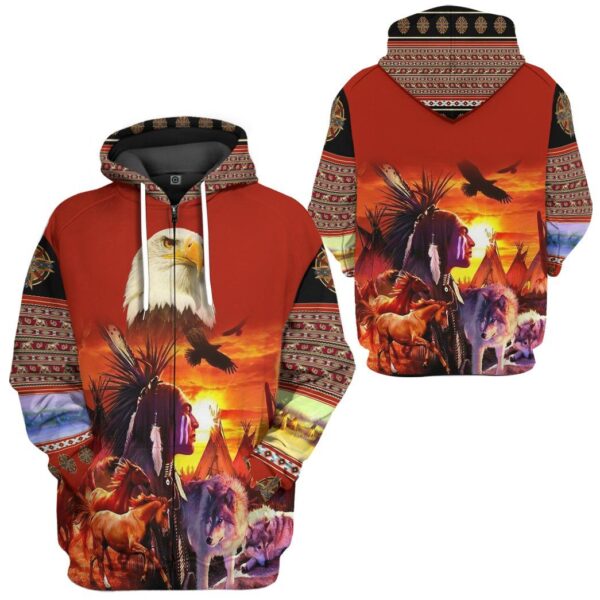 Gearhumans Gearhuman 3D Unique Native America Tshirt Hoodie Apparel GB180330 3D Apparel